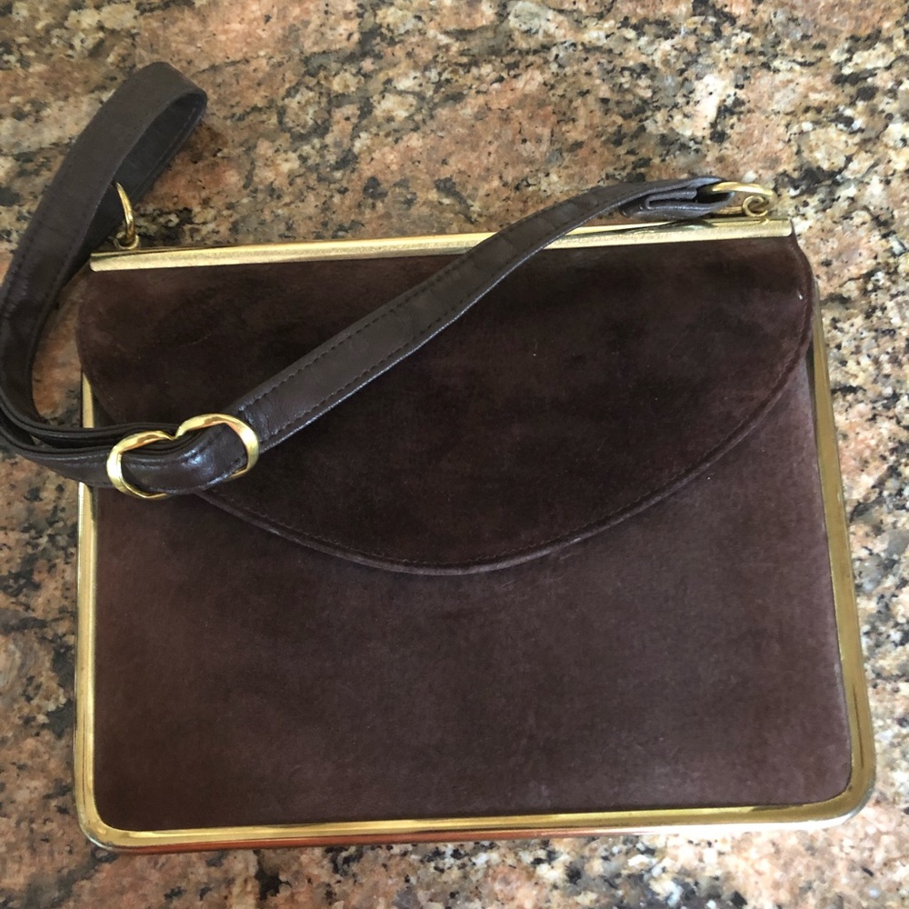 Vintage Suede and Leather Envelope Purse